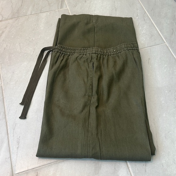 Max Studio, Sophisticated Rich Hunter Palazzo Pants, Drawstring Waist,Pockets,S - Picture 4 of 14